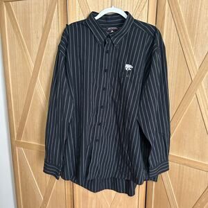 KSU Wildcats Black and White Striped Button Down Shirt